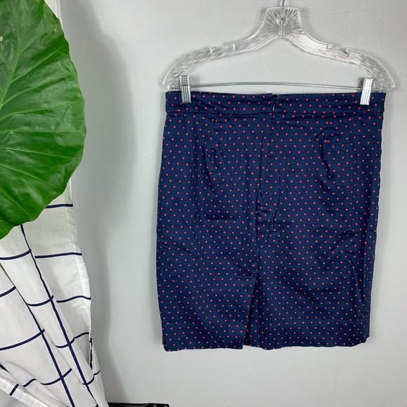 J Crew Factory Printed Pencil Skirt Sateen Dots - Picture 2 of 4